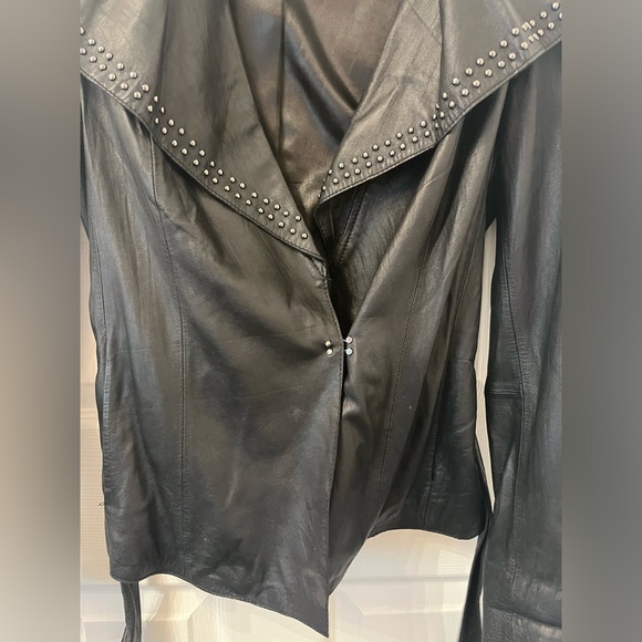 Michael Kors Leather Jacket with silver studs - Picture 8 of 16